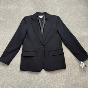 Vintage NWT Pendleton Virgin Wool Blazer Jacket Black Women Sz 8‎ Petite Classic